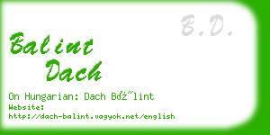 balint dach business card